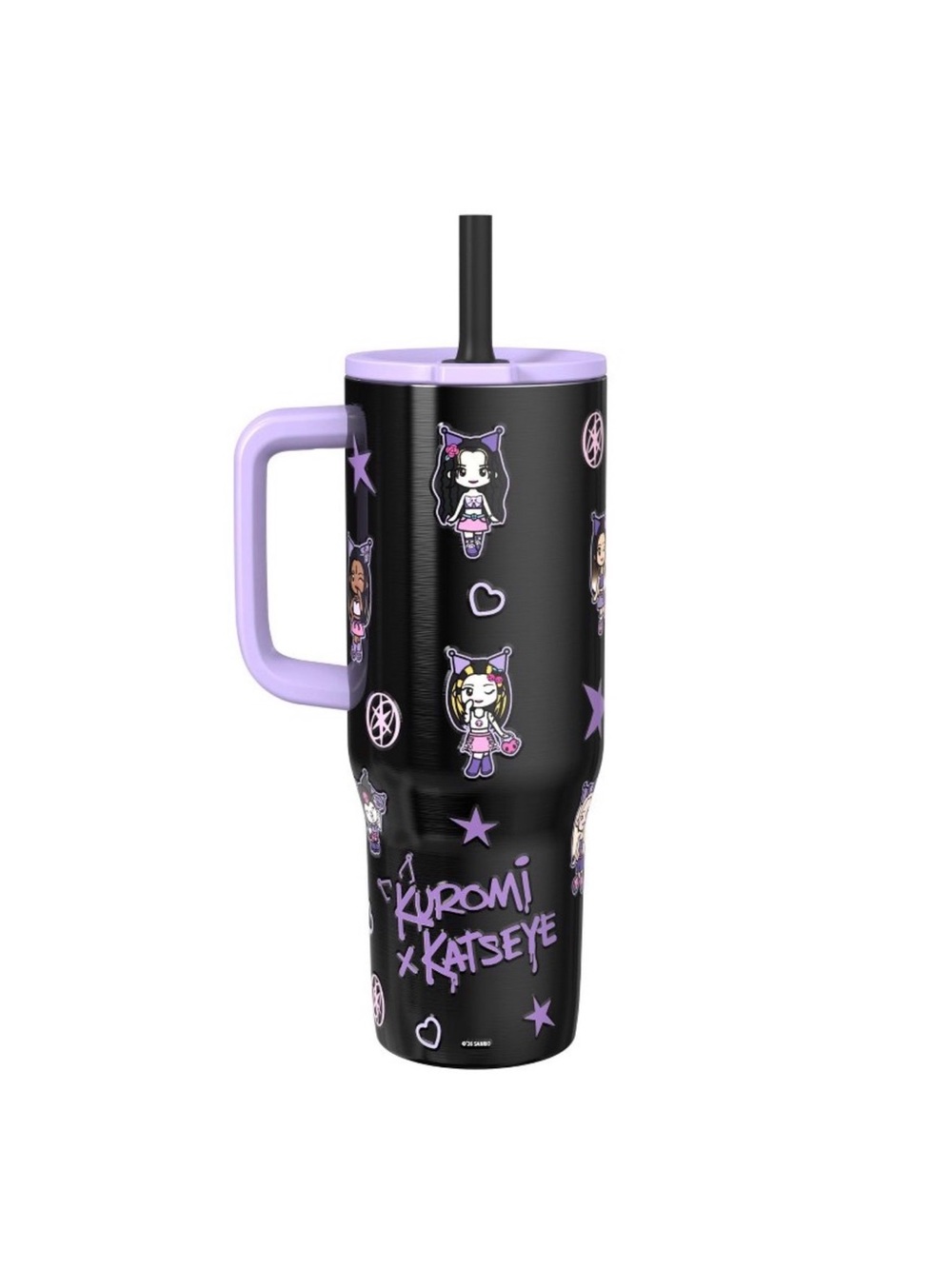 Zak Designs Kuromi x Katseye 30oz Straw
Tumbler Black
